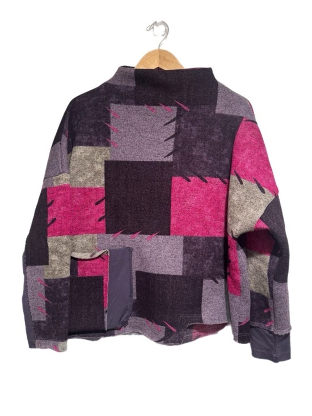 Chalet et Cici Women's Patchwork Sweater  in Pink & Gray